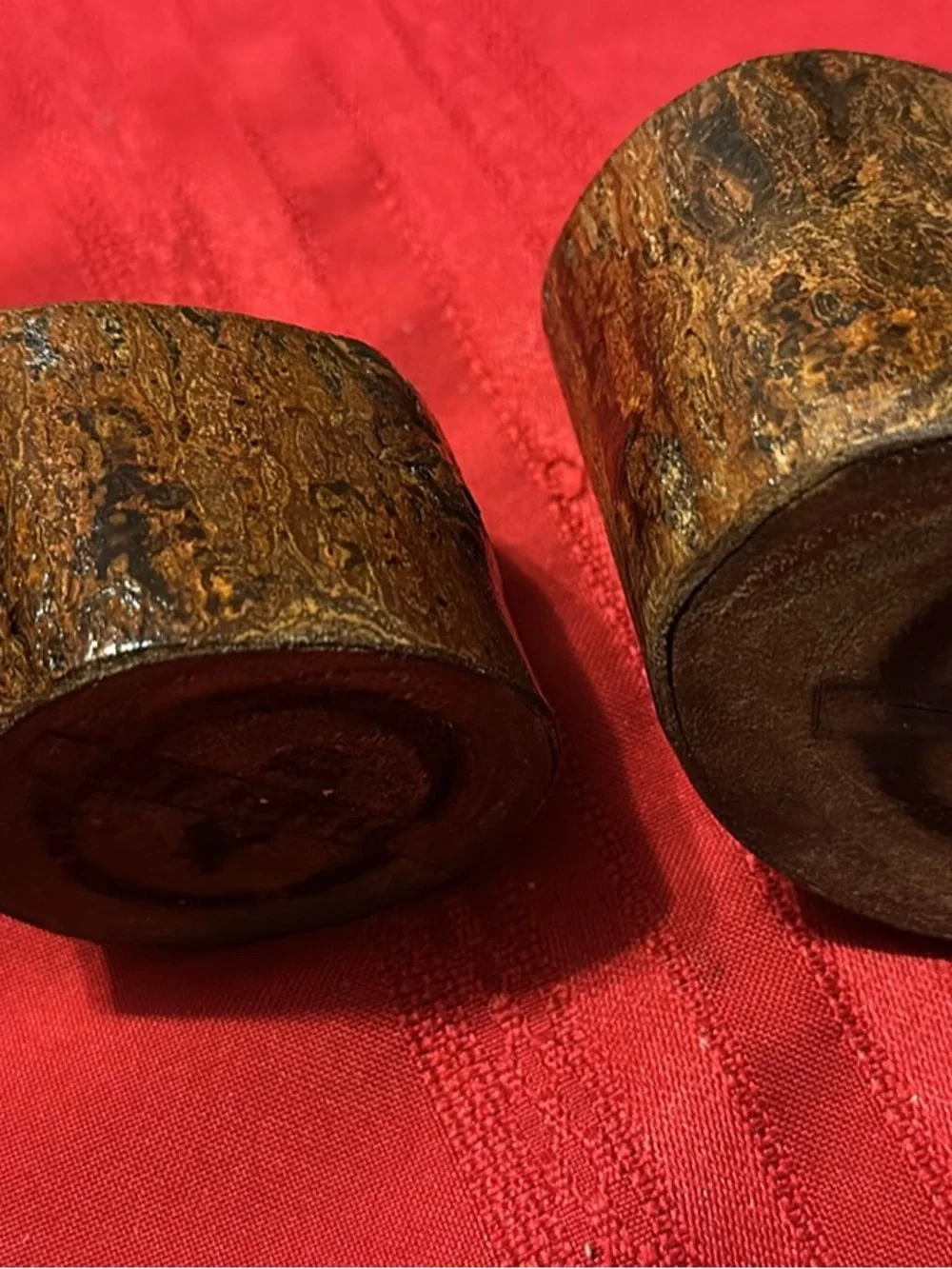 Rustic Brown Wooden Tea Light Holder Set - Home Accents